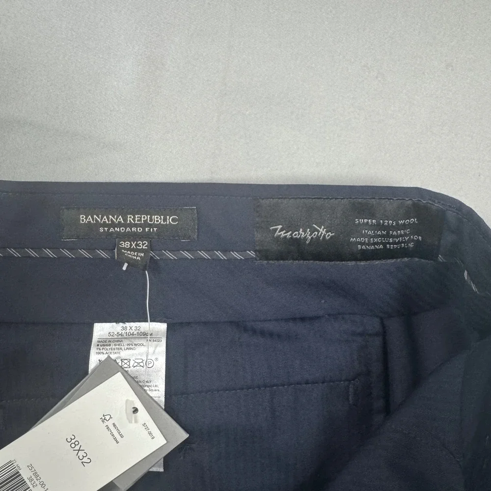 Banana Republic Marzotto Italian Wool Pants Blue 38x32 Standard Fit Super 120s